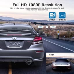 Dashcam - Dashcam voor Auto - 1080p - Full HD - Dubbele Dashboardcamera - voor In- en Uitgaande Auto's - 170° Groothoek - HDR - met 3.0 inch LCD-scherm - Nachtzicht - Bewegingsdetector - G-Sensor - USB - HDMI - Zwart — thumbnail 5