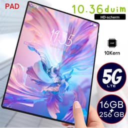 2025 5G Nieuwe 10,36 Inch Tablet Android met 12GB RAM, 256GB ROM, Android 12000mAh Batterij, 16MP + 32MP Camera, 10-Core, Dual Sim Netwerk, Bluetooth - Silver — thumbnail 3