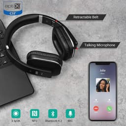 Bluetooth Hoofdtelefoon met aptX Low Latency en Draadloze Microfoon - Over-Ear Hoofdtelefoon met Audio-App en 15 uur Batterijduur — thumbnail 3
