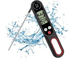 Nevolis digitale Vleesthermometer met Opvouwbare Sonde – Directe Temperatuurmeting voor BBQ, Oven, Airfryer, Vlees, Melk, Water, Suiker & Snoep – LCD Display & Automatische Uitschakeling