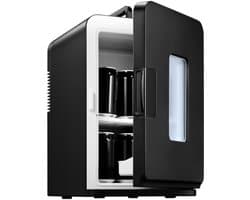 Minikoelkast 15 liter - Draagbare koel- en verwarmingskoelkast voor auto en thuis - Zwart