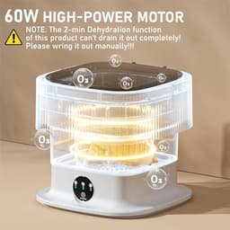 Mini Wasmachine met Centrifuge - Voor Kleine Wasgoed - Meerdere Programma's - — thumbnail 4