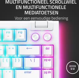 Razer BlackWidow V4 75% - Mechanisch Gaming Toetsenbord - Orange Switch - RGB - Qwerty - Wit — thumbnail 4