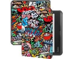 Hoes Geschikt voor Kobo Libra Colour - Luxe E-reader Bescherm Case - Hoesje Book Cover - Graffity