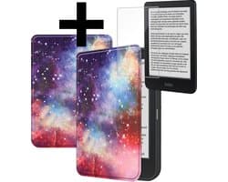Hoes Geschikt voor Kobo Clara BW - E-reader Bescherm Hoesje Case Sleep Cover Met Screenprotector - Hoes Geschikt voor Kobo Clara BW Hoesje - Galaxy