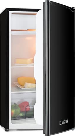 Klarstein Koelkast Zelfvoorzienend design Koelkast - volume: 91 Liter - 2 Niveaus - 5 Standen Thermostaat - IJsvak - Zwart - 90L - voor Keuken - Compact - Mini Fridge - Compact Koelkast - Kleine Koelkast - Vrijstaande Koelkast — thumbnail 1