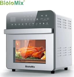 Biolomix - 15L - Airfryer - 11 in 1 - Multifunctionele Elektrische Oven - 1700 Watt - Led Touchscreen - Met Venster - Air Fryer - RVS - Zilver — thumbnail 1