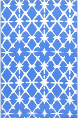vidaXL - Buitenkleed - ARAKIL - 80x150 - cm - PP - blauw - en - wit — thumbnail 1