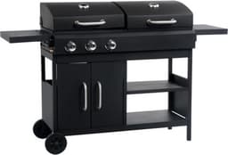 vidaXL Gas-/houtskoolbarbecue met 3 branders — thumbnail 1