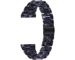 Strap-it Horlogebandje 20mm - Resin smartwatch bandje geschikt voor Samsung Galaxy Watch 42mm / Galaxy Watch 3 41mm / Galaxy Watch Active & Active 2 40 & 44mm / Gear sport - Amazfit GTS 1-2-3-4 / Bip - Polar Ignite / Unite - zwart mix