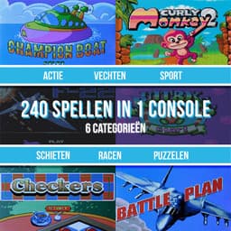 Silvergear Retro Game Console met 240 Arcade Games - Geen Internet Nodig - Spelcomputer voor Kinderen - Gaming Computer - Game Console Handheld - Vakantie Speelgoed - Reizen - Cadeau voor Jongens en Meisjes - 6, 7, 8, 9, 10, 11, 12+ Jaar - Geel — thumbnail 5