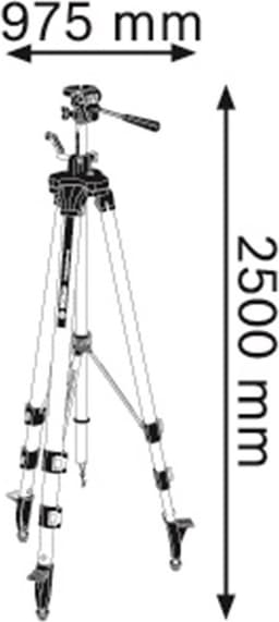 Bosch Professional BT 250 - Meetgereedschap Statief - Werkhoogte tot 250 cm - 1/4" schroefdraad — thumbnail 2