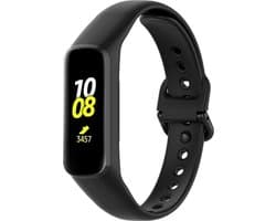 Siliconen Smartwatch bandje - Geschikt voor Samsung Galaxy Fit 2 siliconen bandje - zwart - Strap-it Horlogeband / Polsband / Armband