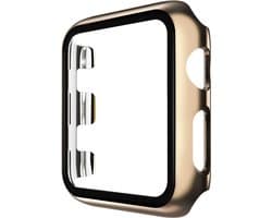 Hoesje geschikt voor Apple Watch 44MM - Bumper hoesje - Screenprotector - TPU - Goud