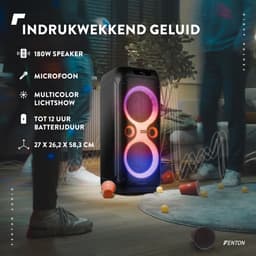 Partybox - Fenton Core130 - Bluetooth speaker met lichteffecten - Met microfoon en oplaadbare accu — thumbnail 2