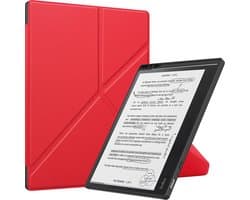 Lunso Geschikt voor Kobo Elipsa 2E hoes (10 inch) - Origami sleepcover - Rood
