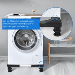 White-Label® Wasmachine Verhoger - Ombouw - Kast - Zwart — thumbnail 2