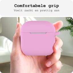 Case - Geschikt voor Apple AirPods 4 - Siliconen Hoes met Clip - Silicone Hoesje Cover - Flamingo — thumbnail 4