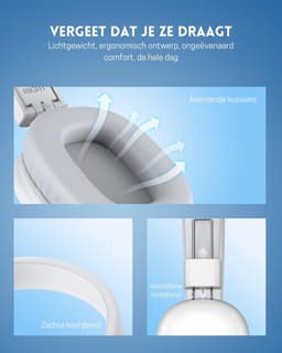 StayPowered Kinderkoptelefoon - Veilig Luisteren en Comfort voor Elk Moment - Instelbaar Volume - 50 Uur Batterij - Bluetooth 5.4 - Ingebouwde Microfoon - Opvouwbaar en Licht - Wit - Levering Sneller dan Aangegeven! — thumbnail 5