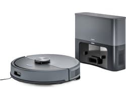 MEDION Robotstofzuiger met afzuigstation en dweilfunctie X22 SW+ (lasernavigatie, 5.000 Pa, 2-in-1, nauwkeurige mapping, no-go zones, meerdere etages, MD 100021) blauw