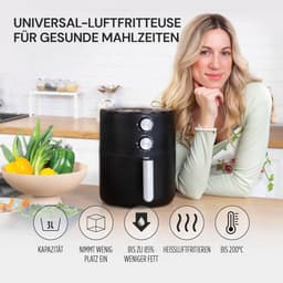 Luchtfriteuse 3 Liter - Compacte Airfryer met 1500W voor Gezond Frituren tot 200°C — thumbnail 5