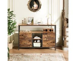 TV-meubel met LED-verlichting en Opbergruimte | Salontafel met Laden