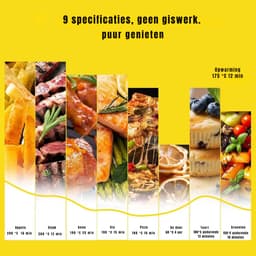 SVN® Airfryer XXL - Mini-oven - Heteluchtfriteuse - 9L - 9 Programma's - Zwart - 30cm x 32cm x 31cm — thumbnail 2