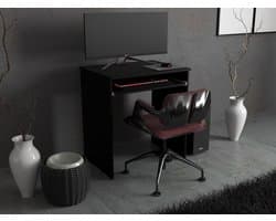 Klein zwart computerbureau 68 cm 1 plank gamingmeubel school