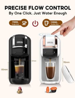 Capsule Koffiemachine - Multi Koffiezetapparaat - Thuis Kantoor Gebruik - 4 Adapters Zelfreinigend - 245 x 11 x 245 cm — thumbnail 4