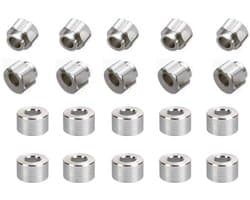 Printer Onderdelen Set - Excentrische Kolommen - 3D Printen - Roestvrij Staal Constructie - 6mm Hoogte - Zilver