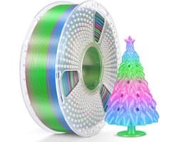 Zijdeachtig Regenboog PLA Plus Filament voor 3D Printer, Snelle Kleurwissel