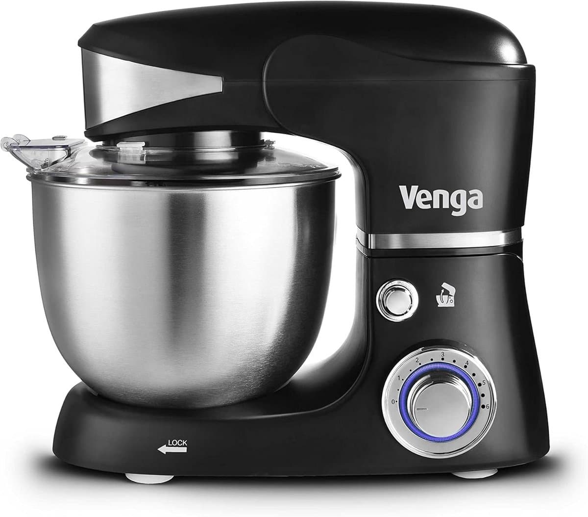 Standmixer 5 Liter Roestvrij Staal 1000W met 4 Accessoires en Receptenboek - Zwart — afbeelding 1