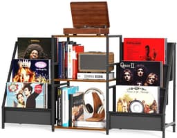 Vedder House - Platenkast - Muziektafel - Platenkastje - Kastje voor LP’s - 3-Laags - Draaitafelstandaard - Vinyl platenhouder — thumbnail 1