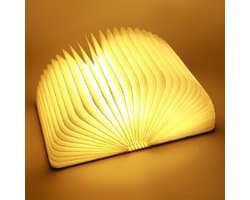 Boekenlamp LED - Decoratieve Sfeerverlichting - Lezen en Werken - Oplaadbaar en Opvouwbaar - 21cm x 17cm - Hout