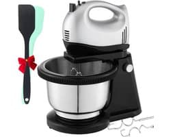 RONN® Mixer met mengkom - Mixer - Mixer met mengkom keukenmachine - Zilver/Grijs- 24cmx 31cm x 20cm