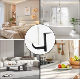 Set van 4 Gaming Headset Houder - Zelfklevende Monitor Haken voor Headset en Hoofdtelefoons - Ruimtebesparende Houder met Sterke Lijm voor Scherm, Tafel en Wandmontage — thumbnail 5