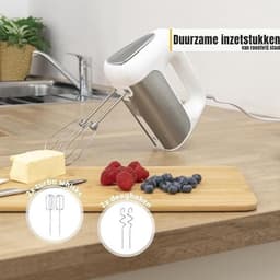Nexvo® Mixer met Mengkom - Keukenmachine - Mixer - 6 Liter Mengkom - Wit/Grijs - ‎31cm x 21cm x 36cm — thumbnail 4