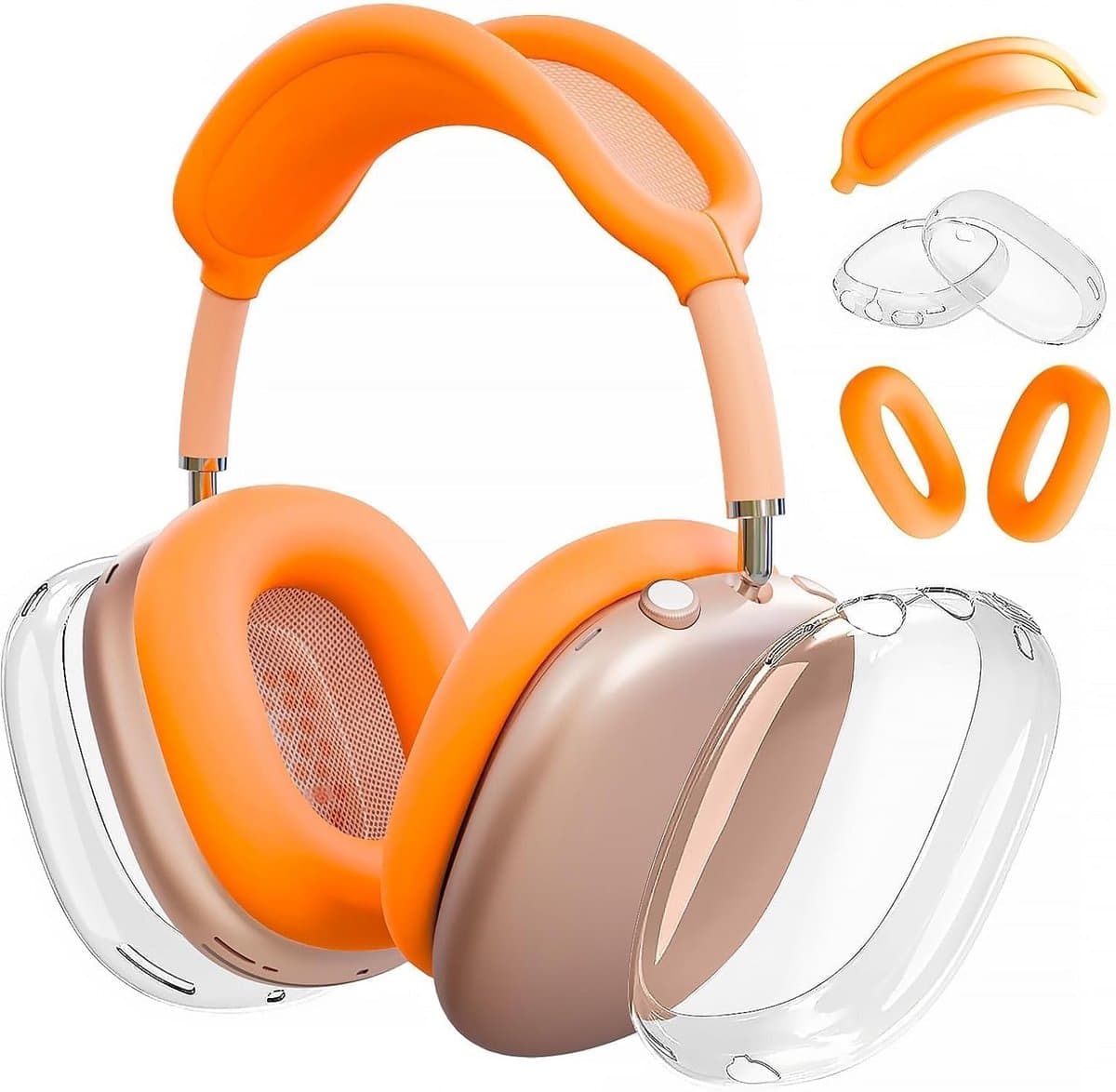 Transparante Siliconen Beschermhoes voor AirPods Max Oorschelpen en Hoofdband — afbeelding 1