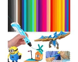 220 Stuks 3D Pen Filament Navullingen (22 Kleuren) - PCL Materiaal met Glow in the Dark - Lage Temperatuur - Geschikt voor Kinderen