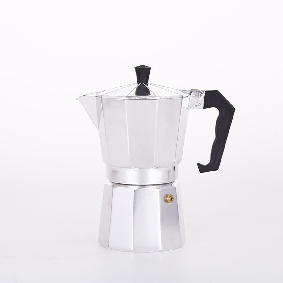 Mokapot met een inhoud van 6 kopjes, aluminium behuizing, een klassieke espressomachine voor thuisgebruik en op de camping. — afbeelding 1