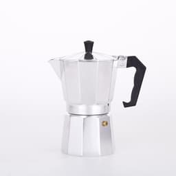 Mokapot met een inhoud van 6 kopjes, aluminium behuizing, een klassieke espressomachine voor thuisgebruik en op de camping. — thumbnail 1