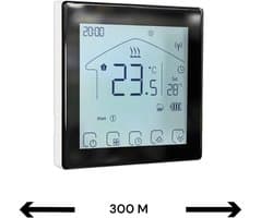 Thermostaat | Wifi | Touchscreen bediening | Inbouwmontage | Programmeerbaar | Tuya Smart Life | Google Home en Alexa | Zwart