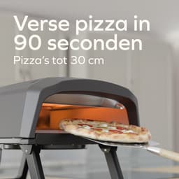 KitchenBrothers Pizza Oven - Elektrisch - Tafelmodel - PFAS-vrij - Inklapbaar - Pizzasteen - Pizza maker - Pizzaoven voor Buiten en Binnen - Zwart/Grijs — thumbnail 5