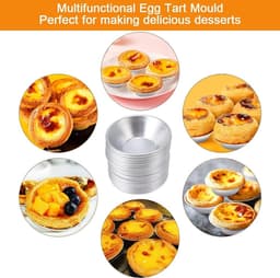 12 Stuks Herbruikbare Aluminium Taartvormen Ronde Mini Vormpjes Voor Jamtaarten En Bakken Geschikt Voor Oven En Airfryer — thumbnail 2