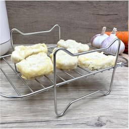 Airfryerrek 2-pack - Airfryer Accessoires - Airfryer-accessoire met dubbele mand - Grill voor hoge temperaturen - Multifunctioneel kookrek - Airfryer — thumbnail 10