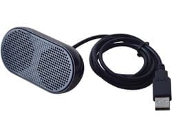 Oneay USB mini-luidspreker, computerluidspreker, actieve stereo multimedialuidspreker voor notebook, laptop en pc (zwart)