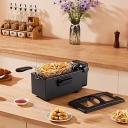 Airfryer - CONTINENTAL EDISON - CEFR3BLK - 3 L - 2000 W - 1 mand - zwart — thumbnail 4