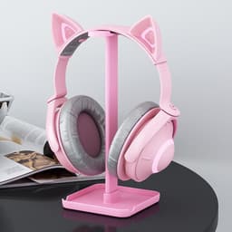 Moderne Headset Houder - Opbergrek Basis - Efficiënte Organisatie - Met Smartphone Slot - 103 x 103 x 238mm - Zwart — thumbnail 3