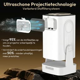 XGODY Gimbal 5 Pro Mini Beamer 2025 Editie - Smart Projector met 4K ondersteuning - Geschikt voor IOS en Android - WiFi 6 & Bluetooth 5.4 - Android 11.0 - Draagbaar - Thuisbioscoop - Wit — thumbnail 4