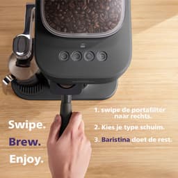 Philips Baristina Latte - BAR400/60 - Espressomachine - Pistonmachine - Cappuccino - Automatische Melkopschuimer - Zwart — thumbnail 5